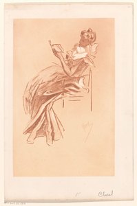 Jeune femme lisant sur une chaise