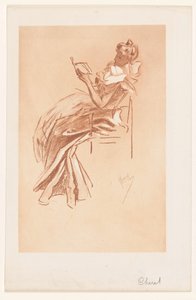 Jeune femme lisant sur une chaise