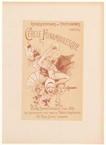 Carte publicitaire pour le Cercle Funambulesque - Jules Cheret