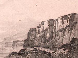 Vue de Sorrente avec la maison de Torquato Tasso, Campanie, Italie - Jules Coignet