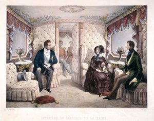 Le roi Louis Philippe, la reine Victoria et le prince Albert dans le carrosse royal, 1846 - Jules David