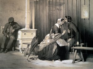 Prisonnier, par Jules David (1808-1892), gravure, France - Jules David