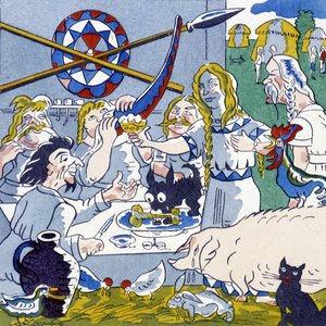 Festin (banquet gaulois), dans La Gaule et les Gaulois, histoire de France par Jules Depaquit - Jules Depaquit