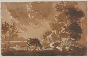 Paysage avec bétail (recto)