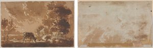 Paysage avec bétail (recto) Bétail (verso) - Jules Dupré