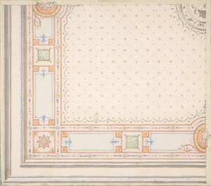 Conception pour un plafond recto, mesures avec code de conception verso, seconde moitié du 19e siècle. Créateurs : Jules-Edmond-Charles Lachaise, Eugène-Pierre Gourdet - Jules Edmond Charles Lachaise and Eugène Pierre Gourdet