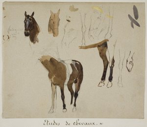 Études de chevaux - Jules Elie Delaunay