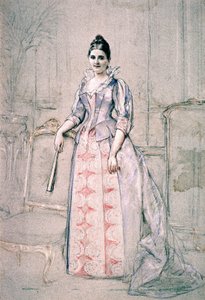 Portrait de Mme Carnot portant une robe Worth - Jules Emile Saintin