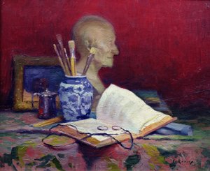 Nature morte avec tête de Voltaire