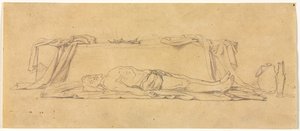 Croquis du Christ mort couché près du sépulcre, 1800s