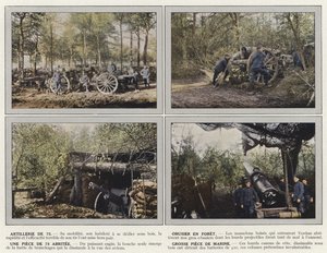 Artillerie de 75, Obusier en forêt, Une pièce de 75 abritée, Grosse pièce de marine - Jules Gervais Courtellemont