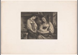 Mère avec un enfant blessé sur ses genoux (Le petit blessé) - Jules Hébert