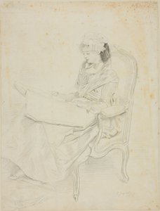 Jeune femme assise lisant
