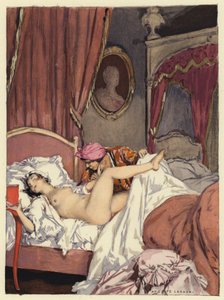 Illustration pour les mémoires de Casanova (lithographie couleur)
