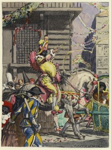 Illustration pour les mémoires de Casanova (lithographie couleur)