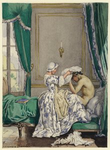 Illustration pour les mémoires de Casanova (lithographie couleur)