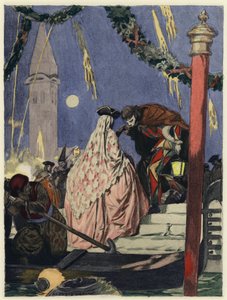Illustration pour les mémoires de Casanova (lithographie couleur) - Jules Marie Auguste Leroux
