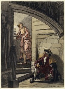 Illustration pour les mémoires de Casanova (lithographie couleur) - Jules Marie Auguste Leroux