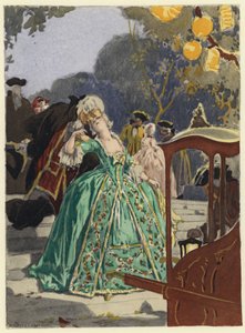 Illustration pour les mémoires de Casanova (lithographie couleur)