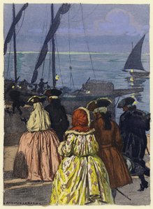 Illustration pour les mémoires de Casanova (lithographie couleur) - Jules Marie Auguste Leroux