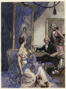 Illustration pour les mémoires de Casanova (lithographie couleur)