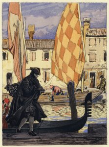 Illustration pour les mémoires de Casanova (lithographie couleur)