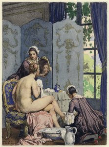 Illustration pour les mémoires de Casanova (lithographie couleur) - Jules Marie Auguste Leroux