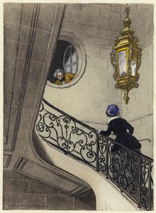Illustration pour les mémoires de Casanova (lithographie couleur)