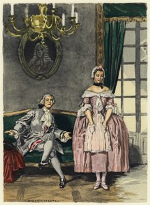 Illustration pour les mémoires de Casanova (lithographie couleur)
