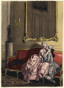 Illustration pour les mémoires de Casanova (lithographie couleur)