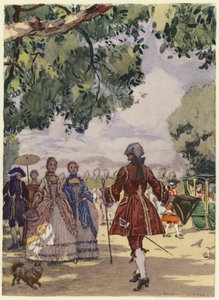 Illustration pour les mémoires de Casanova (lithographie couleur)