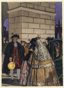 Illustration pour les mémoires de Casanova (lithographie couleur) - Jules Marie Auguste Leroux