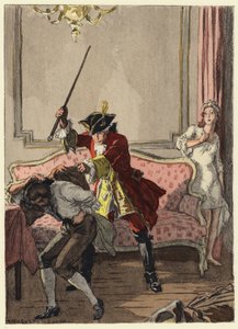 Illustration pour les mémoires de Casanova (lithographie couleur) - Jules Marie Auguste Leroux