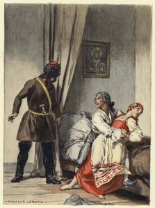 Illustration pour les mémoires de Casanova (lithographie couleur)