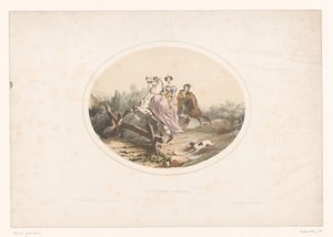 Dame noble sautant une barrière à cheval (La barrière franchie)