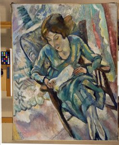 Fille en vert lisant, 1917
