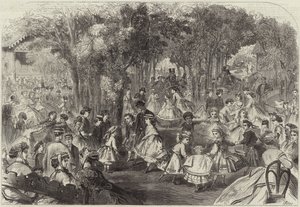 Bal des enfants au Pré Catalan (gravure) - Jules Pelcoq