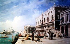 Le quai, Venise - Jules Romain Joyant