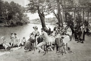 Scène sur la rive de la rivière Marne - Jules Scalbert
