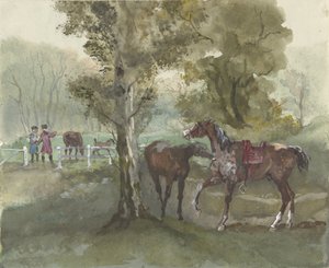 Chevaux dans le pré - Jules baron Finot