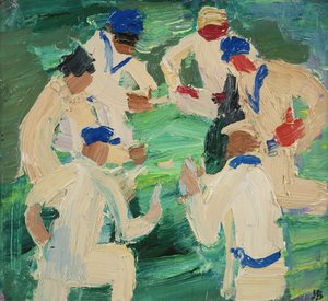 Les joueurs de cricket dans le parc, Oxford