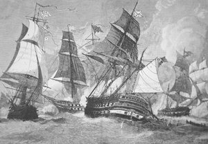 Bataille de la baie de Chesapeake - Julian Oliver (after) Davidson