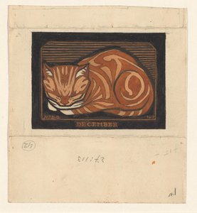 Chat cyprès allongé - Julie de Graag (signed by artist)