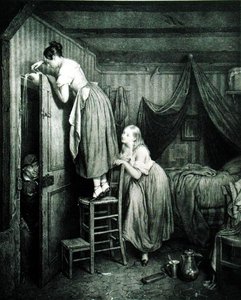Le fouineur puni, gravé par Alphonse Léon Noël - Julien (after) Vallou de Villeneuve