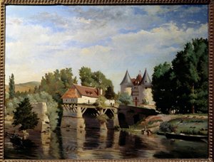 Les ruines du pont de Vernon. Peinture de Julien Devos (1846-1925) - Julien Devos