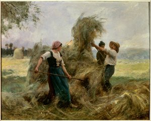 Le foin. Peinture par Julien Dupré (1851-1910)