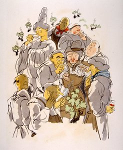 Illustration humoristique sur le vin 1946