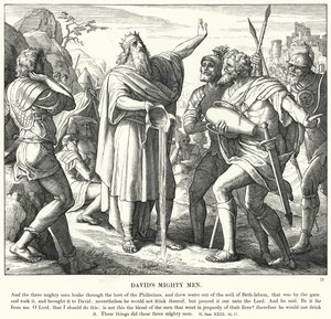 Les vaillants de David (gravure) - Julius (after) Schnorr von Carolsfeld