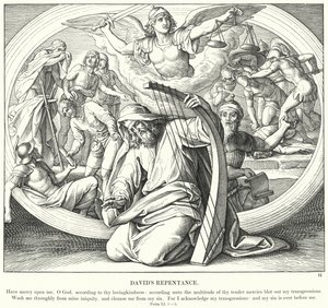 Le repentir de David (gravure) - Julius (after) Schnorr von Carolsfeld