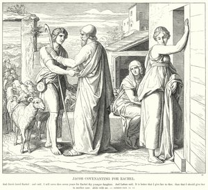 Jacob concluant un pacte pour Rachel - Julius (after) Schnorr von Carolsfeld